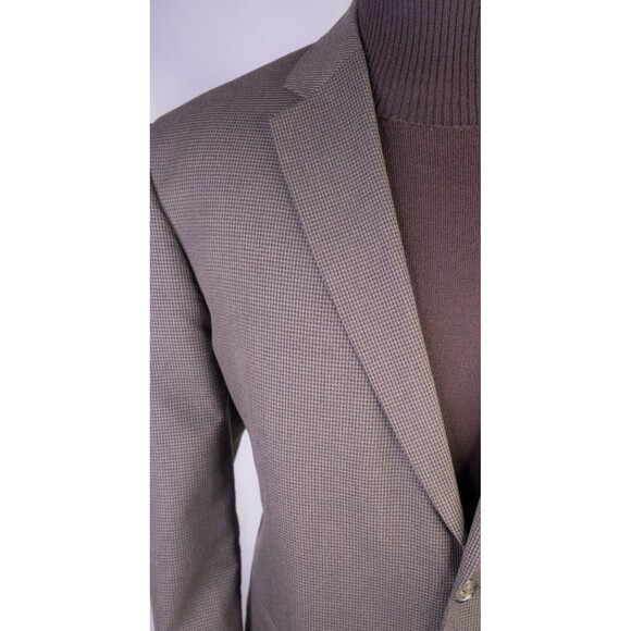 Pronto Uomo Men's Sport Coat Blazer Jacket Two Button Houndstooth Brown 46R EUC - Picture 5 of 13
